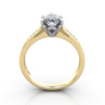 Marquise Cut Solitaire Accent Diamond Ring Yellow Gold RSA3 TF