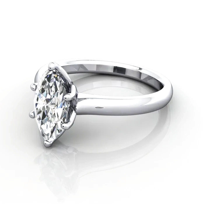Marquise Cut Solitaire Diamond Ring Platinum RS19 LF Marquise Cut Solitaire Diamond Ring Platinum RS19 LF