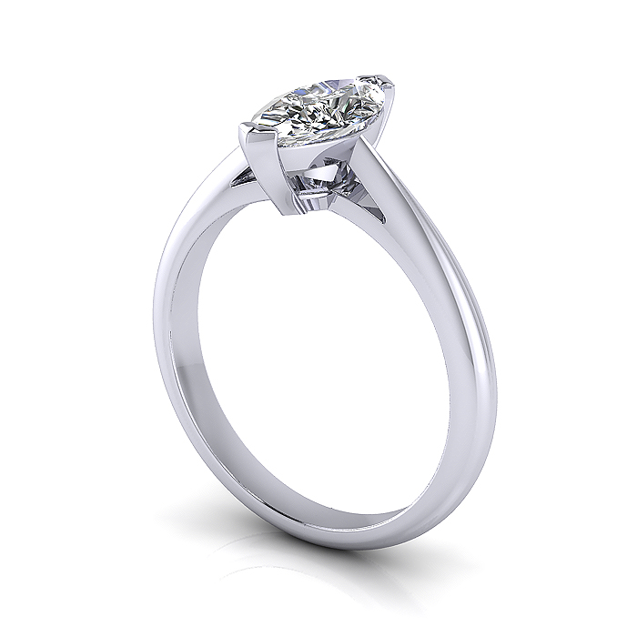 Marquise Cut Solitaire Diamond Ring Platinum RS5 3D Marquise Cut Solitaire Diamond Ring Platinum RS5 3D