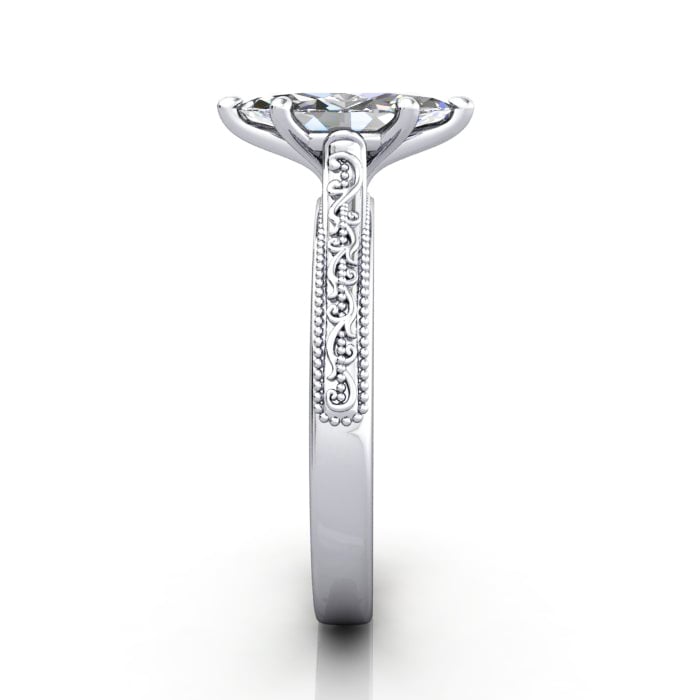 Marquise Cut Solitaire Diamond Ring Platinum RS50 SV