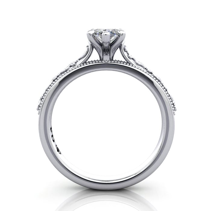 Marquise Cut Solitaire Diamond Ring Platinum RS50 TF