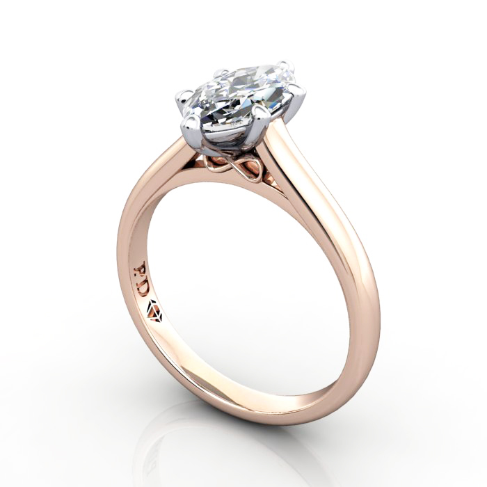 Marquise Cut Solitaire Diamond Ring Rose Gold RS34 3D Marquise Cut Solitaire Diamond Ring Rose Gold RS34 3D