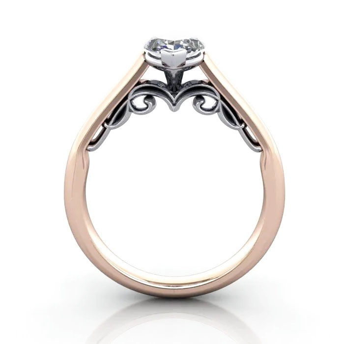 Marquise Cut Solitaire Diamond Ring Rose Gold RS35 TF Marquise Cut Solitaire Diamond Ring Rose Gold RS35 TF