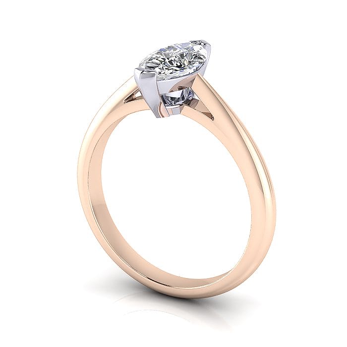Marquise Cut Solitaire Diamond Ring Rose Gold RS5 3D Marquise Cut Solitaire Diamond Ring Rose Gold RS5 3D