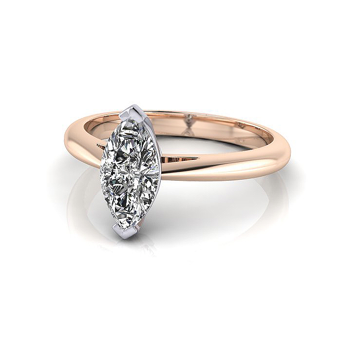 Marquise Cut Solitaire Diamond Ring Rose Gold RS5 LF Marquise Cut Solitaire Diamond Ring Rose Gold RS5 LF