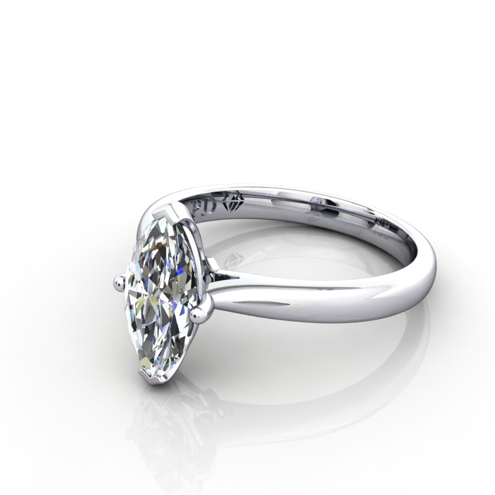 Marquise Cut Solitaire Diamond Ring White Gold RS28 LF Marquise Cut Solitaire Diamond Ring White Gold RS28 LF
