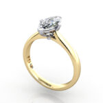 Marquise Cut Solitaire Diamond Ring Yellow Gold RS28 3D
