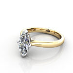 Marquise Cut Solitaire Diamond Ring Yellow Gold RS28 LF