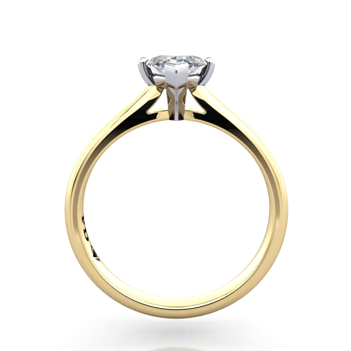 Marquise Cut Solitaire Diamond Ring Yellow Gold RS28 TF