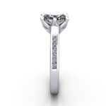 Oval Cut Solitaire Accent Diamond Ring Platinum RSA3 SV