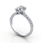 Oval Cut Solitaire Accent Diamond Ring Platinum RSA44 3D