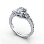 Oval Cut Solitaire Accent Diamond Ring Platinum RSA5 3D
