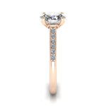 Oval Cut Solitaire Accent Diamond Ring Rose Gold RSA1 SV