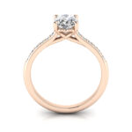 Oval Cut Solitaire Accent Diamond Ring Rose Gold RSA1 TF