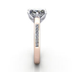 Oval Cut Solitaire Accent Diamond Ring Rose Gold RSA3 SV