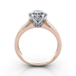 Oval Cut Solitaire Accent Diamond Ring Rose Gold RSA3 TF