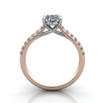 Oval Cut Solitaire Accent Diamond Ring Rose Gold RSA44 TF