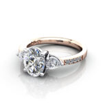 Oval Cut Solitaire Accent Diamond Ring Rose Gold RSA5 LF