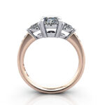 Oval Cut Solitaire Accent Diamond Ring Rose Gold RSA5 TF