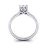 Oval Cut Solitaire Accent Diamond Ring White Gold RSA1 TF