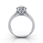 Oval Cut Solitaire Accent Diamond Ring White Gold RSA3 TF