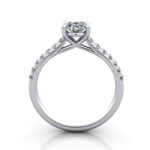 Oval Cut Solitaire Accent Diamond Ring White Gold RSA44 TF