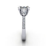Oval Cut Solitaire Accent Diamond Ring White Gold RSA5 SV