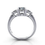 Oval Cut Solitaire Accent Diamond Ring White Gold RSA5 TF