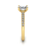Oval Cut Solitaire Accent Diamond Ring Yellow Gold RSA1 SV