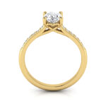 Oval Cut Solitaire Accent Diamond Ring Yellow Gold RSA1 TF