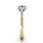 Oval Cut Solitaire Accent Diamond Ring Yellow Gold RSA44 SV