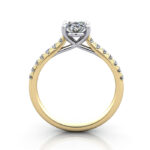 Oval Cut Solitaire Accent Diamond Ring Yellow Gold RSA44 TF