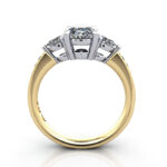 Oval Cut Solitaire Accent Diamond Ring Yellow Gold RSA5 TF