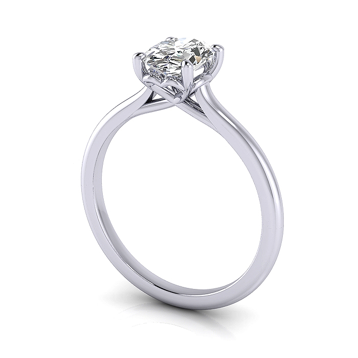 Oval Cut Solitaire Diamond Ring Platinum RS1 3D Oval Cut Solitaire Diamond Ring Platinum RS1 3D