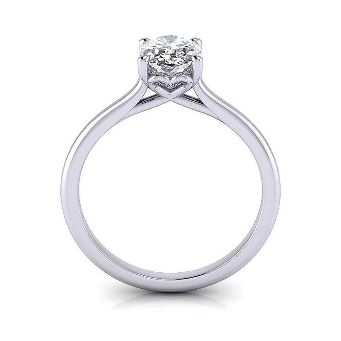 Oval Cut Solitaire Diamond Ring Platinum RS1 TF Oval Cut Solitaire Diamond Ring Platinum RS1 TF