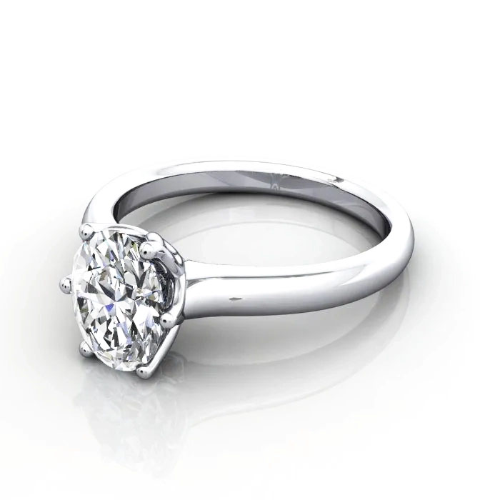 Oval Cut Solitaire Diamond Ring Platinum RS19 LF Oval Cut Solitaire Diamond Ring Platinum RS19 LF