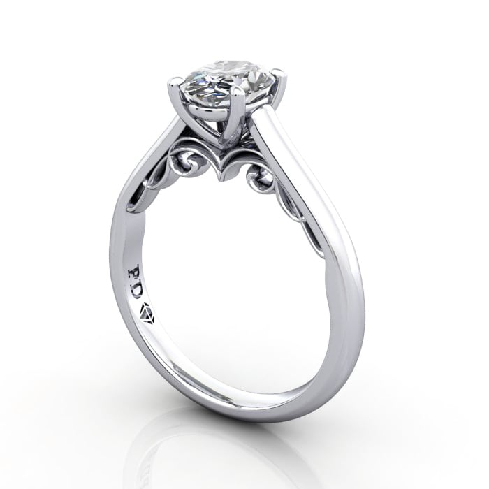 Oval Cut Solitaire Diamond Ring Platinum RS35 3D Oval Cut Solitaire Diamond Ring Platinum RS35 3D