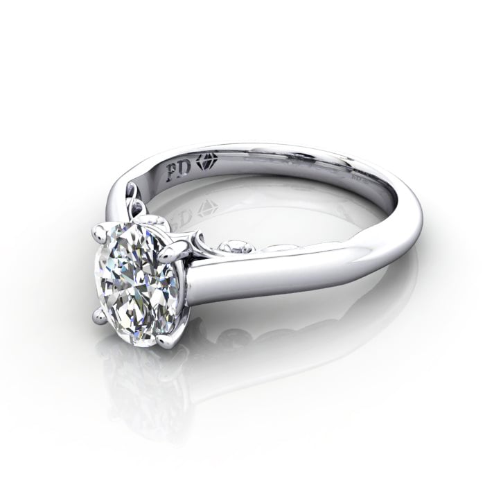 Oval Cut Solitaire Diamond Ring Platinum RS35 LF Oval Cut Solitaire Diamond Ring Platinum RS35 LF