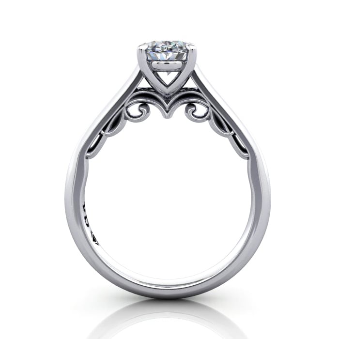 Oval Cut Solitaire Diamond Ring Platinum RS35 TF Oval Cut Solitaire Diamond Ring Platinum RS35 TF