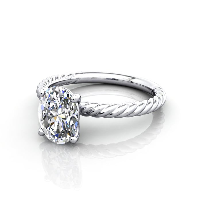 Oval Cut Solitaire Diamond Ring Platinum RS38 LF Oval Cut Solitaire Diamond Ring Platinum RS38 LF
