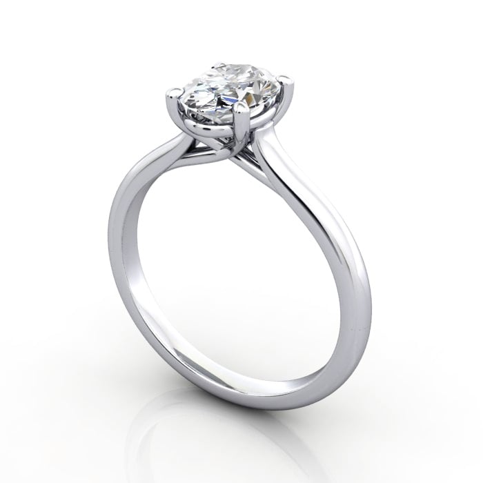 Oval Cut Solitaire Diamond Ring Platinum RS44 3D Oval Cut Solitaire Diamond Ring Platinum RS44 3D