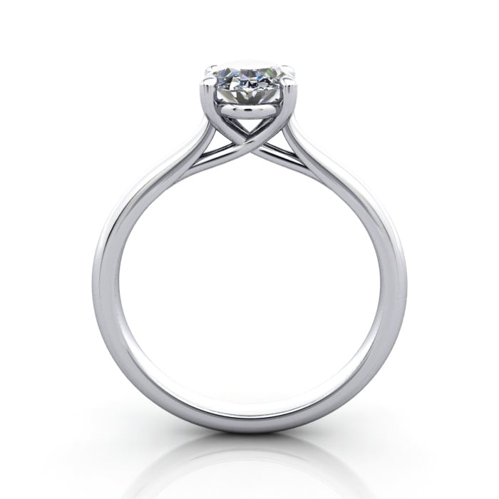 Oval Cut Solitaire Diamond Ring Platinum RS44 TF Oval Cut Solitaire Diamond Ring Platinum RS44 TF