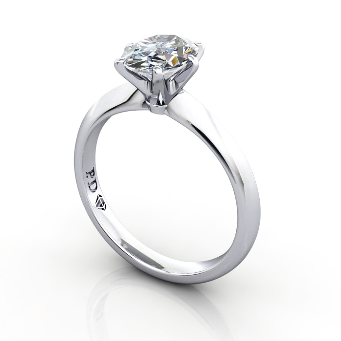 Oval Cut Solitaire Diamond Ring Platinum RS49 3D Oval Cut Solitaire Diamond Ring Platinum RS49 3D