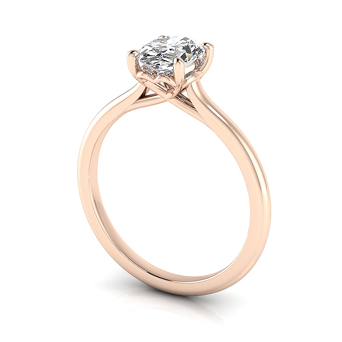 Oval Cut Solitaire Diamond Ring Rose Gold RS1 3D Oval Cut Solitaire Diamond Ring Rose Gold RS1 3D