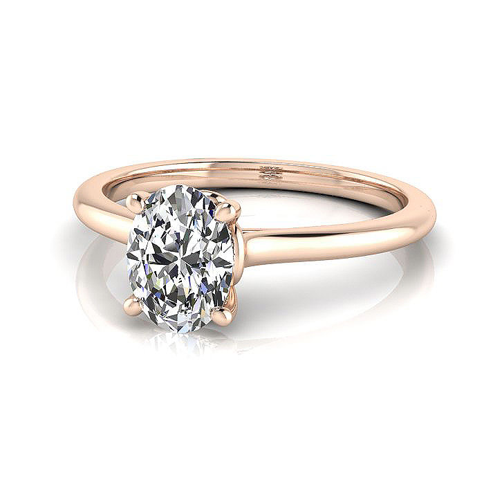 Oval Cut Solitaire Diamond Ring Rose Gold RS1 LF Oval Cut Solitaire Diamond Ring Rose Gold RS1 LF