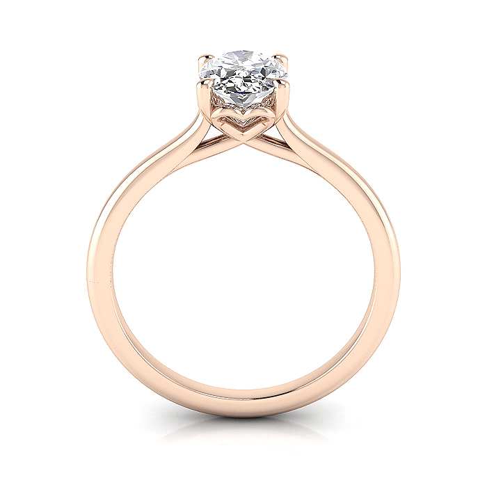Oval Cut Solitaire Diamond Ring Rose Gold RS1 TF Oval Cut Solitaire Diamond Ring Rose Gold RS1 TF