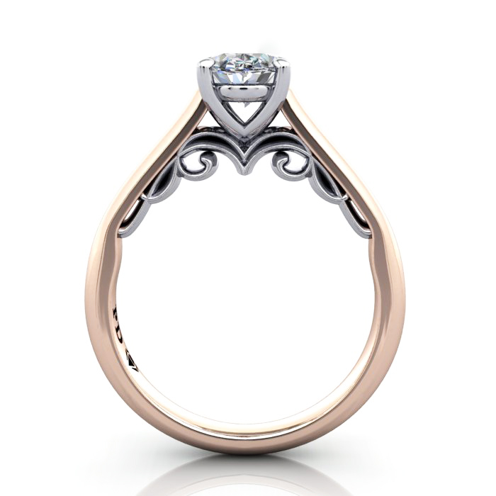 Oval Cut Solitaire Diamond Ring Rose Gold RS35 TF Oval Cut Solitaire Diamond Ring Rose Gold RS35 TF