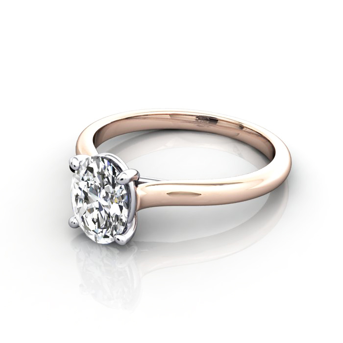 Oval Cut Solitaire Diamond Ring Rose Gold RS44 LF Oval Cut Solitaire Diamond Ring Rose Gold RS44 LF