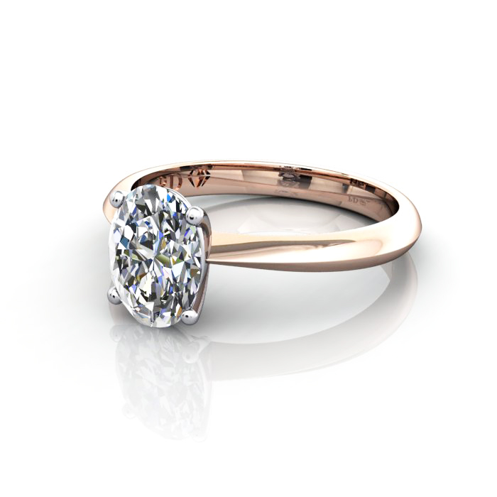 Oval Cut Solitaire Diamond Ring Rose Gold RS48 LF Oval Cut Solitaire Diamond Ring Rose Gold RS48 LF