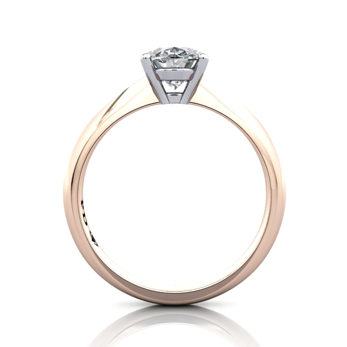 Oval Cut Solitaire Diamond Ring Rose Gold RS48 TF Oval Cut Solitaire Diamond Ring Rose Gold RS48 TF